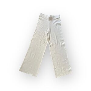 Marled White Wide Leg Lounge Pants Women’s Small – Soft Knit